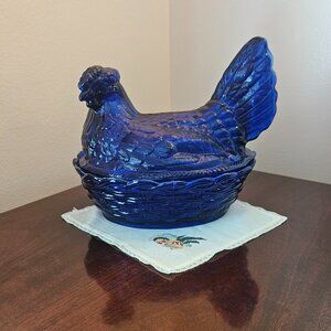 Cobalt Glass Chicken